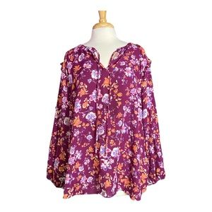 Cooper & Ella Floral Pheasant Top Plus Size 3X